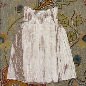 Sonoma Women's Cream and Brown Tank Top